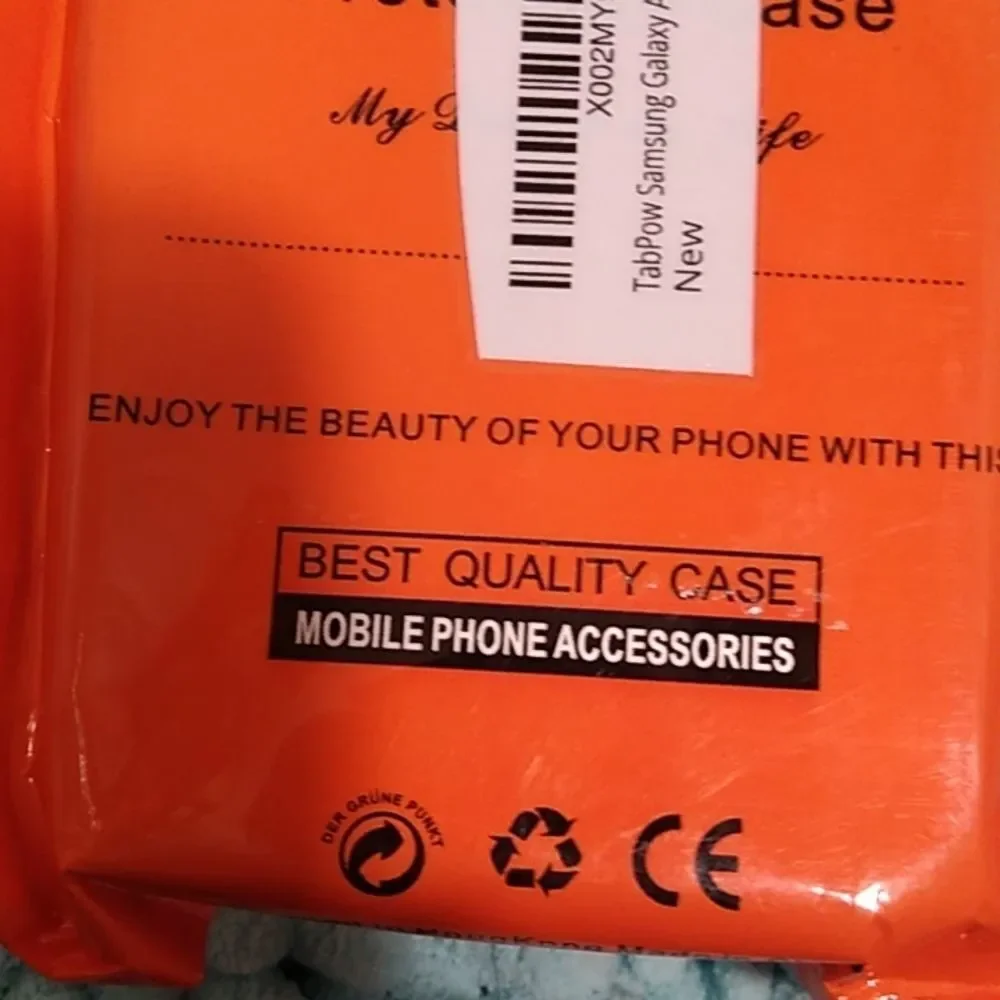 Samsung Galaxy A10 protective case. With credit card on back of phone.